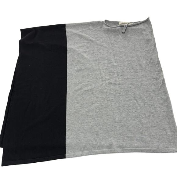 Michael Stars Sweater Womens One Size Grey Black Colorblock One Shoulder Poncho - Picture 1 of 7